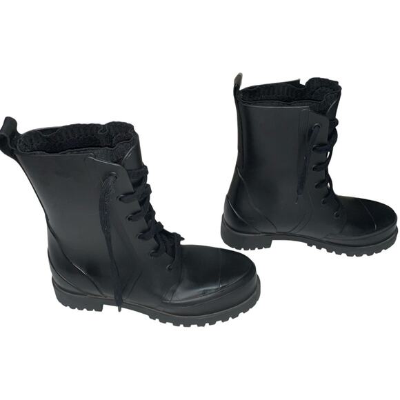 Porte & Paire Black Rubber Rain Boots    Size: US 9 - Picture 3 of 8
